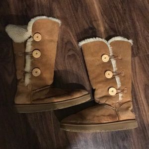 Tall Chestnut Ugg Boots with Buttons